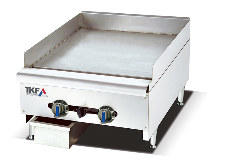 Countertop gas griddle for fast food operations